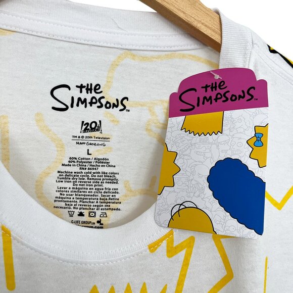 Bart Simpson Skateboarding Abstract Graphic T-Shirt Large - Picture 4 of 8